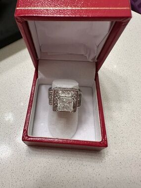 3.5 Carat TCW  Natural Diamond 18K White Gold Engagement